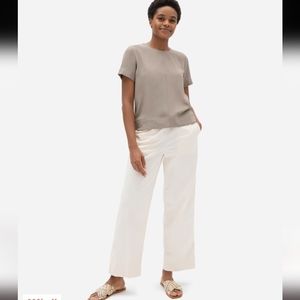 Everlane The Japanese GoWeave Swing Tee Beige Neutral short sleeve crew top 8